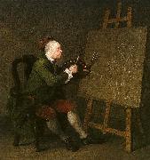 William Hogarth Self Portrait at the Easel oil painting